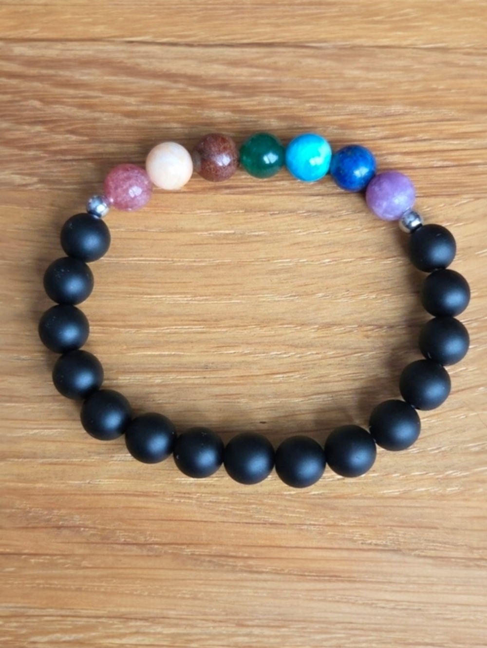 Chakra Beads Stretch Bracelet, Hand Crafted